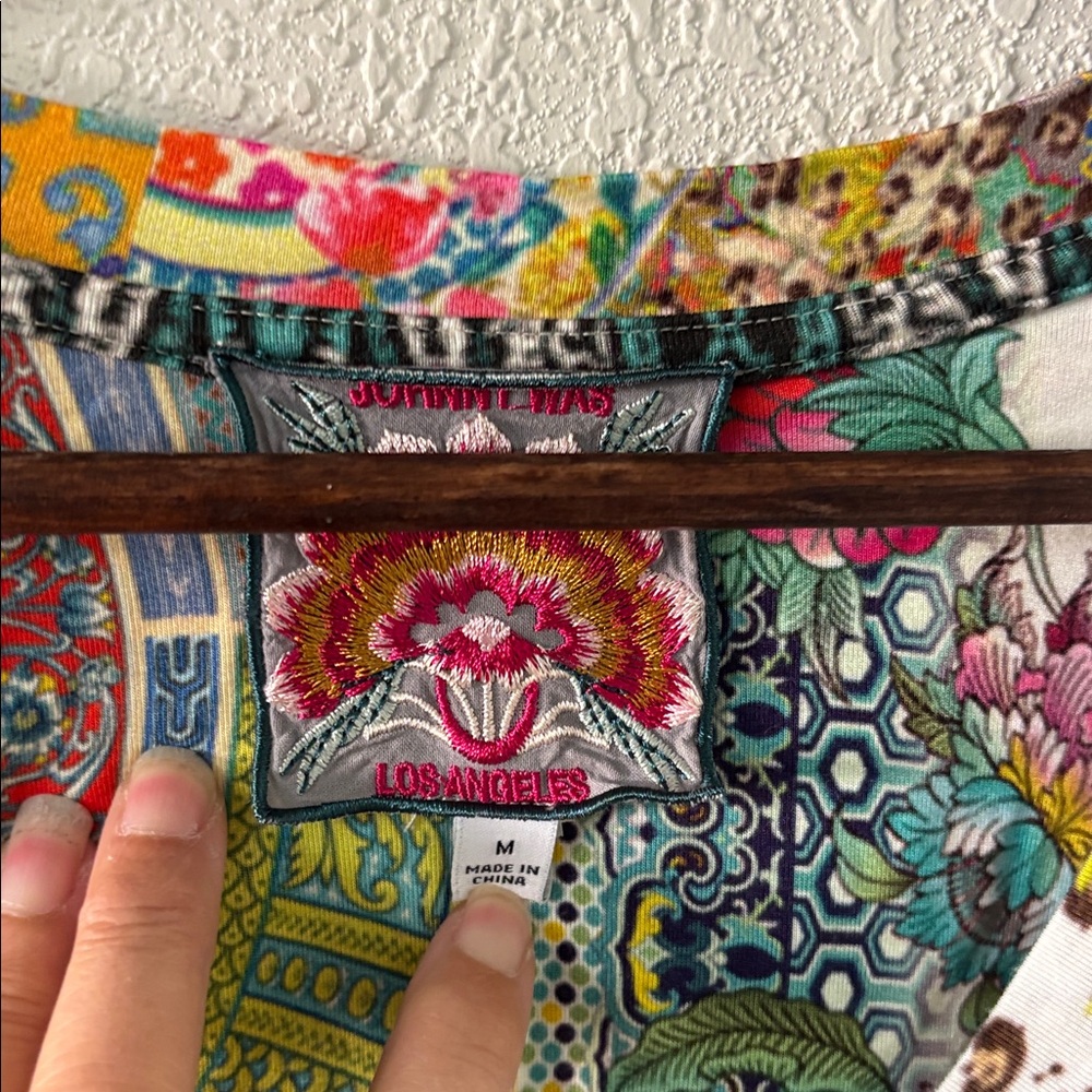 Johnny Was Annika Patchwork Tee, Medium - image 5